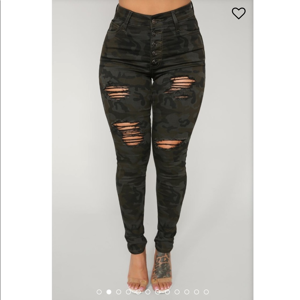 NEW boot camp babe distressed jeans- camo